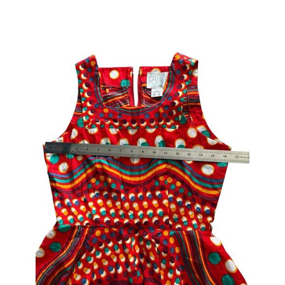 Vintage 80s Japanese Red Polka Dot Midi Dress Maximalist Yokohama Streetwear - Picture 11 of 13